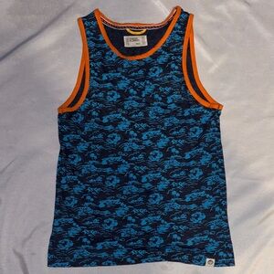 Peek Blue and Orange Patterned Tank Top